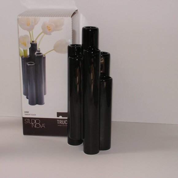 Mikasa Truck Tangent Vase Black Ceramic - Picture 6 of 14